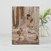 Moderne Calligraphy Sage Foto Elopement Wedding Einladung (Stehend Vorderseite)