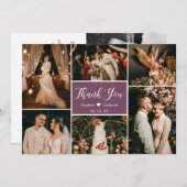 Moderne Callygrafie 6 Foto Collage Wedding Dankeskarte (Vorne/Hinten)