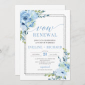 Moderne Callygraphie, die blaues Boho gelobt Erneu Einladung (Vorne/Hinten)