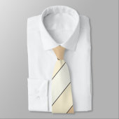 Moderne Camel Tan Beige Streifen Monogram Neck Tie Krawatte (Gebunden)