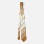 Moderne Camel Tan Beige Streifen Monogram Neck Tie Krawatte (Rückseite)