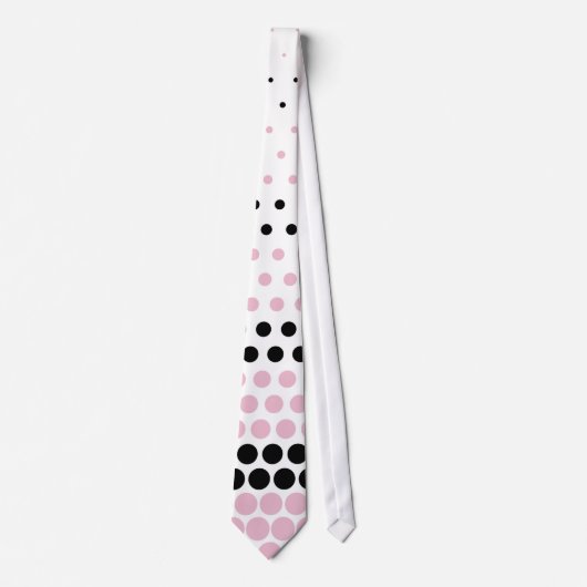Moderne Cameo Pink und Black Polka Dot Krawatte (Vorderseite)