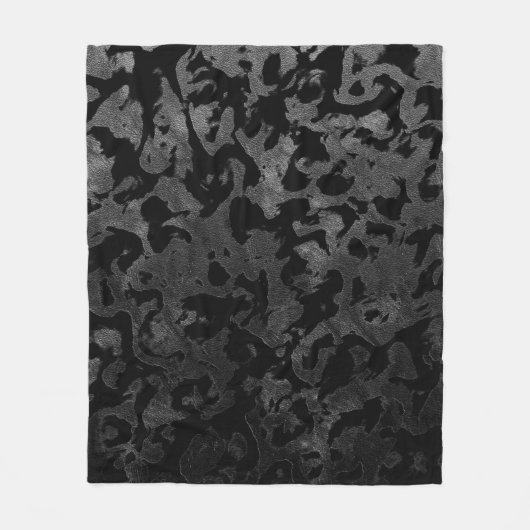 Moderne Camouflage - Schwarz und Dunkelgrau - Tarn Fleecedecke (Vorderseite)