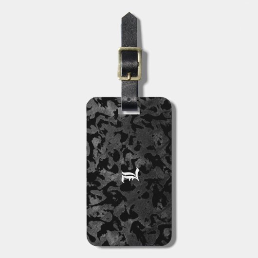 Moderne Camouflage - Schwarz und Dunkelgrau - Tarn Gepäckanhänger (Vorderseite vertikal)
