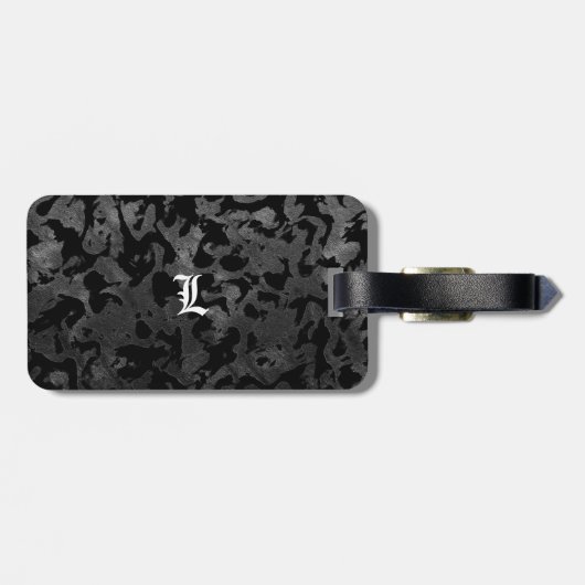 Moderne Camouflage - Schwarz und Dunkelgrau - Tarn Gepäckanhänger (Rückseite horizontal)