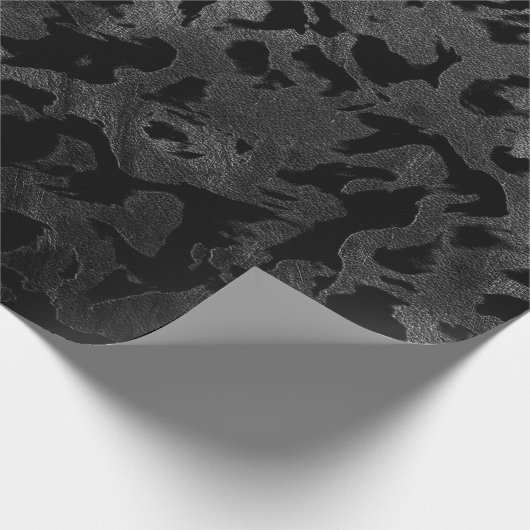 Moderne Camouflage - Schwarz und Dunkelgrau - Tarn Geschenkpapier (Ecke)