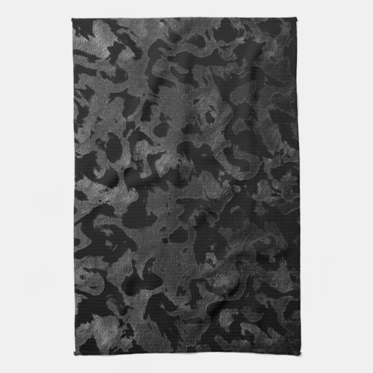 Moderne Camouflage - Schwarz und Dunkelgrau - Tarn Geschirrtuch (Vertikal)