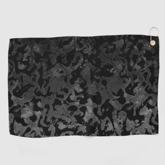 Moderne Camouflage - Schwarz und Dunkelgrau - Tarn Golfhandtuch (Horizontal)