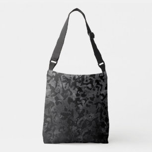 Moderne Camouflage - Schwarz und Dunkelgrau - Tarn Tragetaschen Mit Langen Trägern