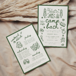 Moderne Camp Bach Green Script Junggesellinnenabsc Einladung