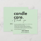 Moderne Candle Care & Danke Business Card (Vorne/Hinten)