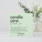 Moderne Candle Care & Danke Business Card (Stehend Vorderseite)