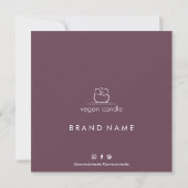 Moderne Candle Care & Danke Business Card (Rückseite)