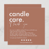 Moderne Candle Care & Danke Business Card (Vorne/Hinten)