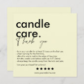 Moderne Candle Care & Danke Business Card (Vorne/Hinten)