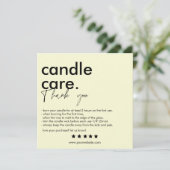 Moderne Candle Care & Danke Business Card (Stehend Vorderseite)