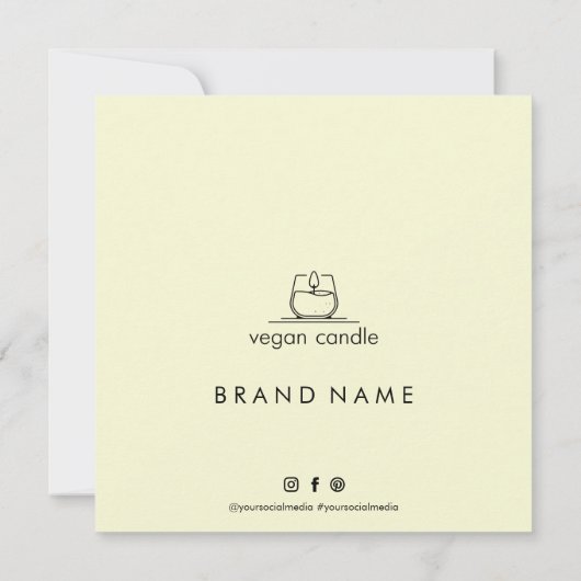 Moderne Candle Care & Danke Business Card (Rückseite)