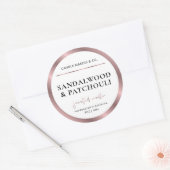 Moderne Candle Jar Label Bronze Rose Gold Packung Runder Aufkleber (Umschlag)