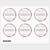 Moderne Candle Jar Label Bronze Rose Gold Packung Runder Aufkleber (Blatt)