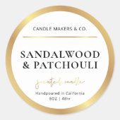 Moderne Candle Jar Label Gold Foil Effekt Packung Runder Aufkleber (Vorderseite)
