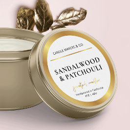 Moderne Candle Jar Label Gold Foil Effekt Packung Runder Aufkleber