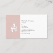 Moderne Candle Maker Blush Pink Minimalistische Bi Visitenkarte (Rückseite)