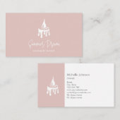 Moderne Candle Maker Blush Pink Minimalistische Bi Visitenkarte (Vorne/Hinten)
