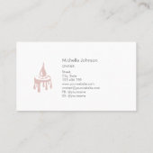 Moderne Candle Maker Blush Pink Minimalistische Bi Visitenkarte (Rückseite)