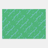 Moderne Candy Cane Muster Wrapping Paper Sheets Geschenkpapier Set (Vorderseite 3)