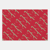 Moderne Candy Cane Muster Wrapping Paper Sheets Geschenkpapier Set (Vorderseite 2)