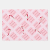 Moderne Candy Cane Muster Wrapping Paper Sheets Geschenkpapier Set (Vorderseite)
