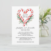 Moderne Candy Cane Weihnachts Twins Baby Dusche Einladung (Stehend Vorderseite)