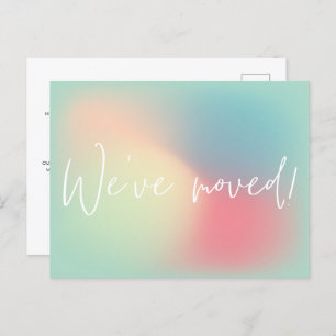 Moderne Candy Pastel Gradient Ombre Neue Zuhause M Ankündigungspostkarte