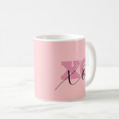 Moderne Candy Pink Black XOXO Valentine Kaffeetasse (VorderseiteRechts)