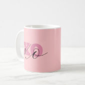 Moderne Candy Pink Black XOXO Valentine Kaffeetasse (Vorderseite Links)