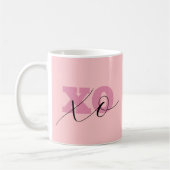 Moderne Candy Pink Black XOXO Valentine Kaffeetasse (Links)