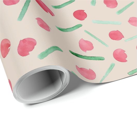 Moderne Candy Red und Green Boho Chic Geschenkpapier (Rolleneckpunkt)