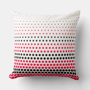 Moderne Carmine Red und Black Polka Dot Kissen