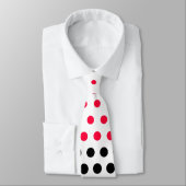 Moderne Carmine Red und Black Polka Dot Krawatte (Gebunden)