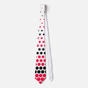 Moderne Carmine Red und Black Polka Dot Krawatte