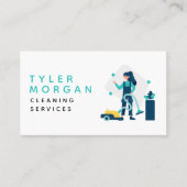 Moderne Cartoon-Frau sauberer Visitenkarte (Vorderseite)