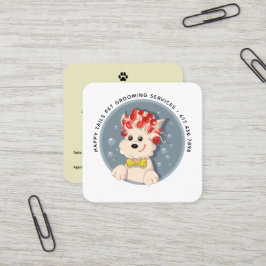 Moderne Cartoon Pet Grooming Quadratische Visitenkarte