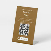 Moderne Cash App Tipps QR-Code-Schild Sockelschild (Vorderseite)
