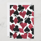 Moderne Casino Hochzeit Einladung mit Rotem Glitze (Rückseite)