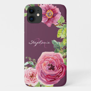 Moderne Cassis Pink Peony Rosen Floral Wasserfarbe Case-Mate iPhone Hülle