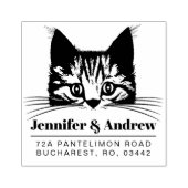 Moderne Cat Family Rücksendeadresse Gummistempel (Prägung)
