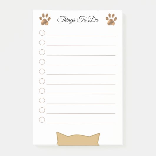 Moderne Cat Head & Paws Dinge zu tun Post-it Klebezettel (Vorderseite)