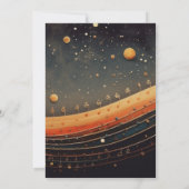 Moderne Celestial Musical Moon Galaxy Hochzeit Einladung (Rückseite)