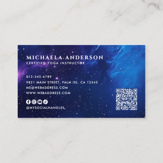 Moderne Chakra-Heilungs-/Medizin-Sozialen & QR-Cod Visitenkarte (Rückseite)