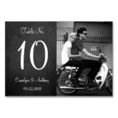 Moderne Chalkboard Foto Hochzeit Tischnummer Cards (Rückseite)